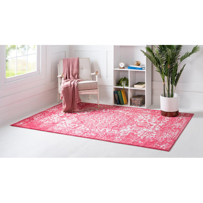 Bungalow Rose Maxence Oriental Pink Area Rug & Reviews Wayfair